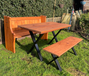 Pine table - made from reclaimed pews