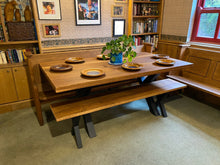 Load image into Gallery viewer, Oak pew/dining table/bench - sold individually. Different sizes available.