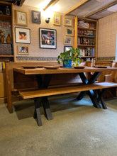 Load image into Gallery viewer, Oak pew/dining table/bench - sold individually. Different sizes available.