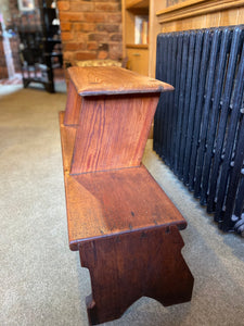 Two height pitch pine organ bench.