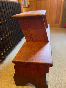 Two height pitch pine organ bench.