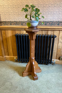 Oak pedestal. Plant stand. Display stand.