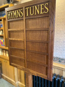 Freestanding hymn and tunes board. Display board. Photo board.