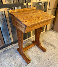 Load image into Gallery viewer, Victorian pitch pine school desk