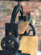 Load image into Gallery viewer, Unique drinks station for gin, wine or cocktails made from a mangle and solid oak