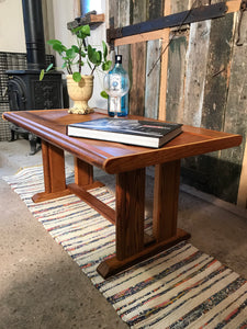 Pitch Pine Coffee Table made from Antique Church Pew.