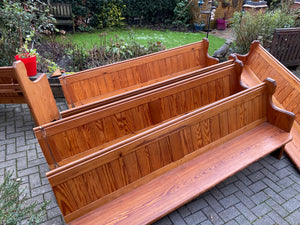 Pitch Pine Coffee Table made from Antique Church Pew.