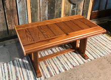 Load image into Gallery viewer, Pitch Pine Coffee Table made from Antique Church Pew.