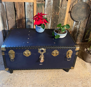 Vintage Overpond Plywood packing trunk - coffee table - blanket box - drinks cabinet