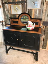 Load image into Gallery viewer, Washstand, dressing table, cupboard, upcycled, black and gold