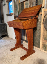 Load image into Gallery viewer, Victorian pitch pine school desk